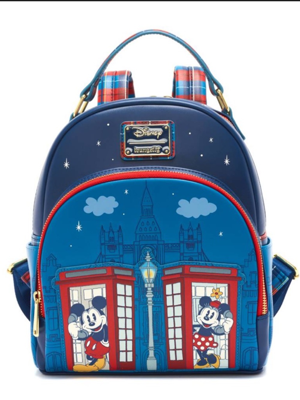 EXCL Disney Parks Loungefly Mickey & Minnie London UK Phone Booth Mini Backpack